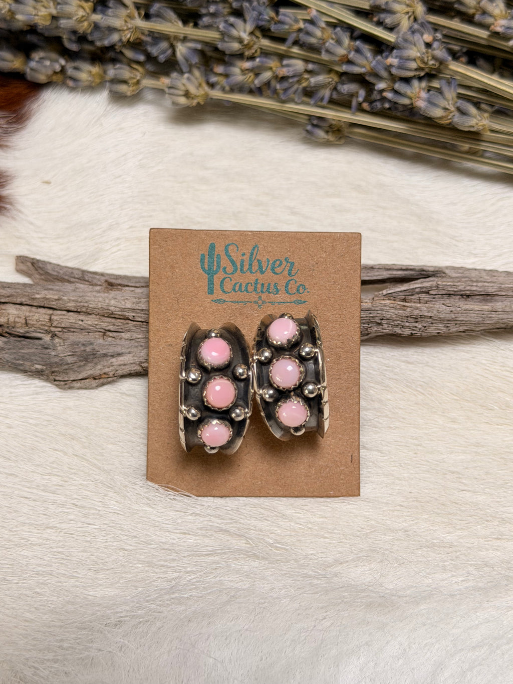 Ric Charlie Pink Conch Hoop Earrings