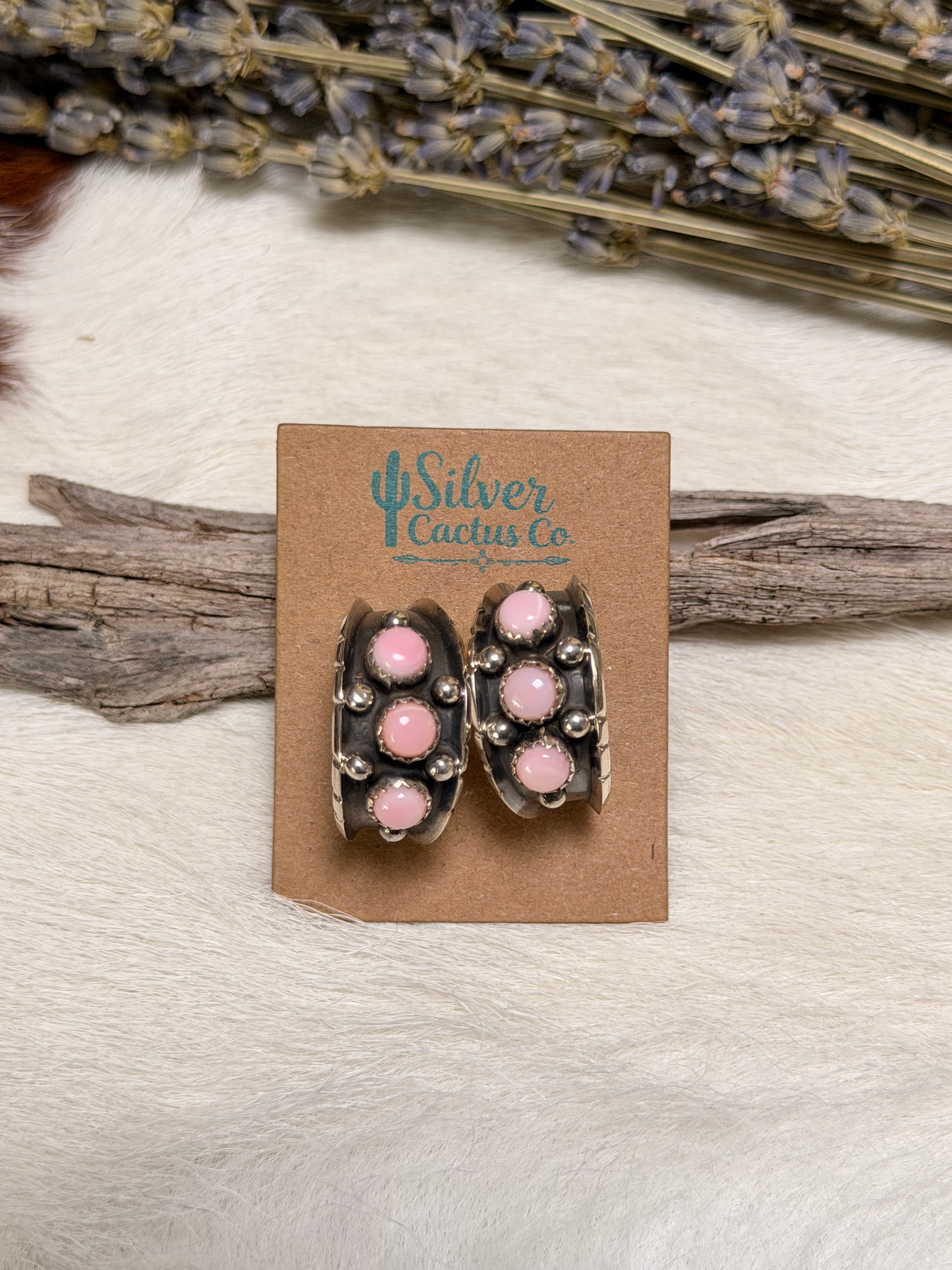Ric Charlie Pink Conch Hoop Earrings