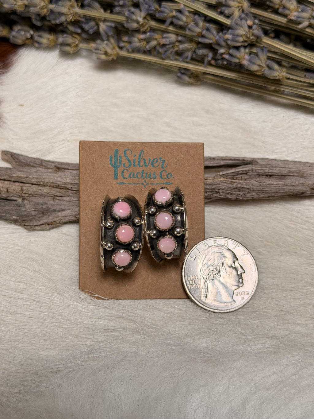 Ric Charlie Pink Conch Hoop Earrings