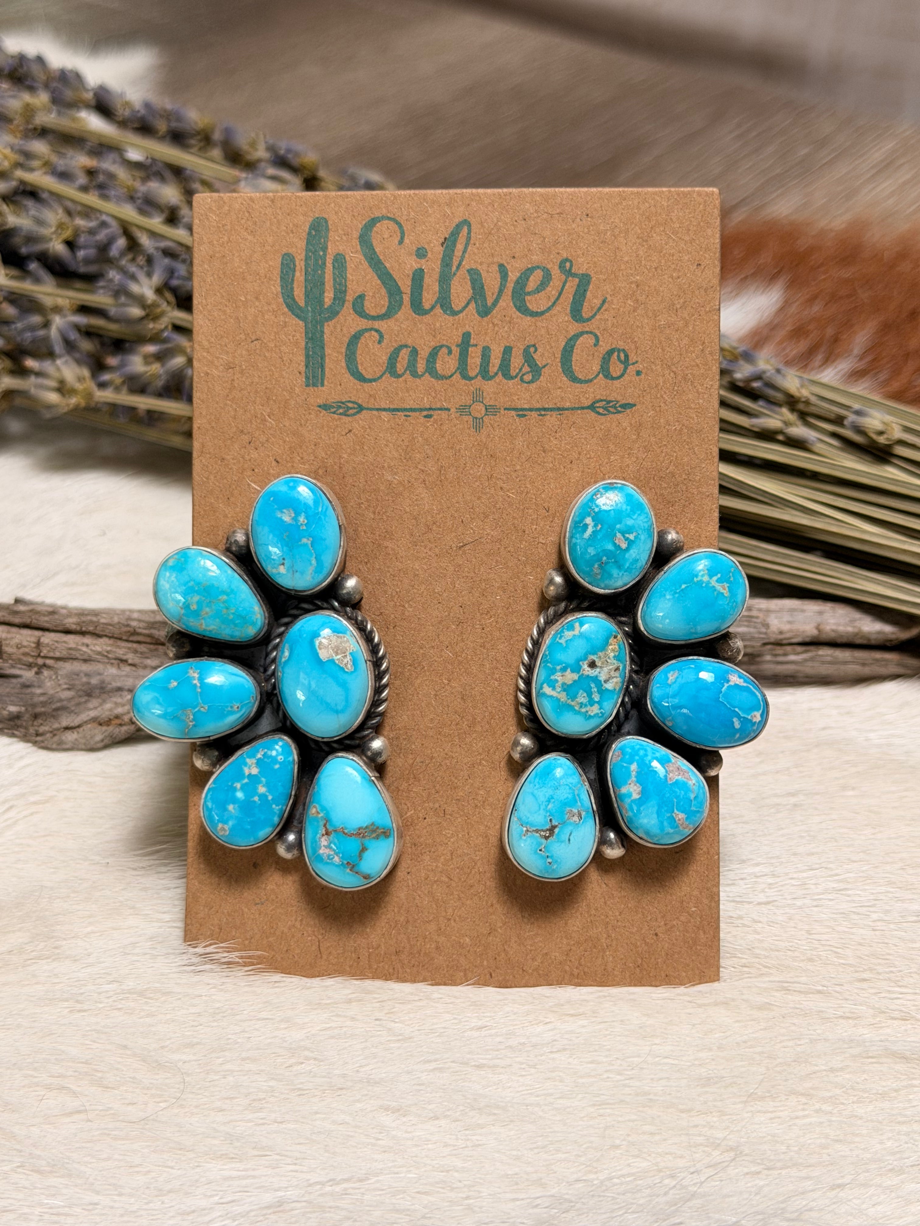 White Water Half Cluster Earrings