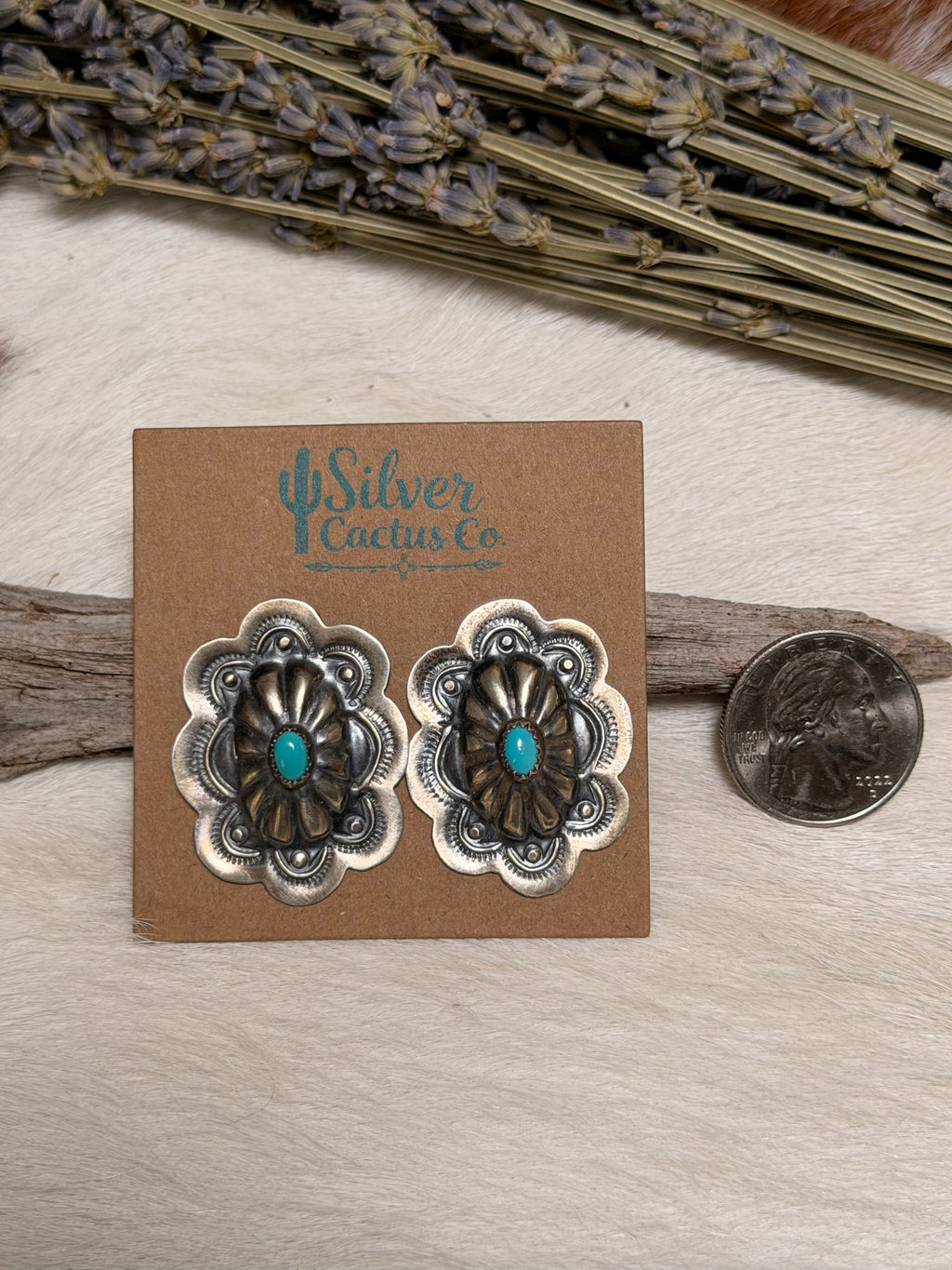 Lavina Benally Kingman Concho Earrings