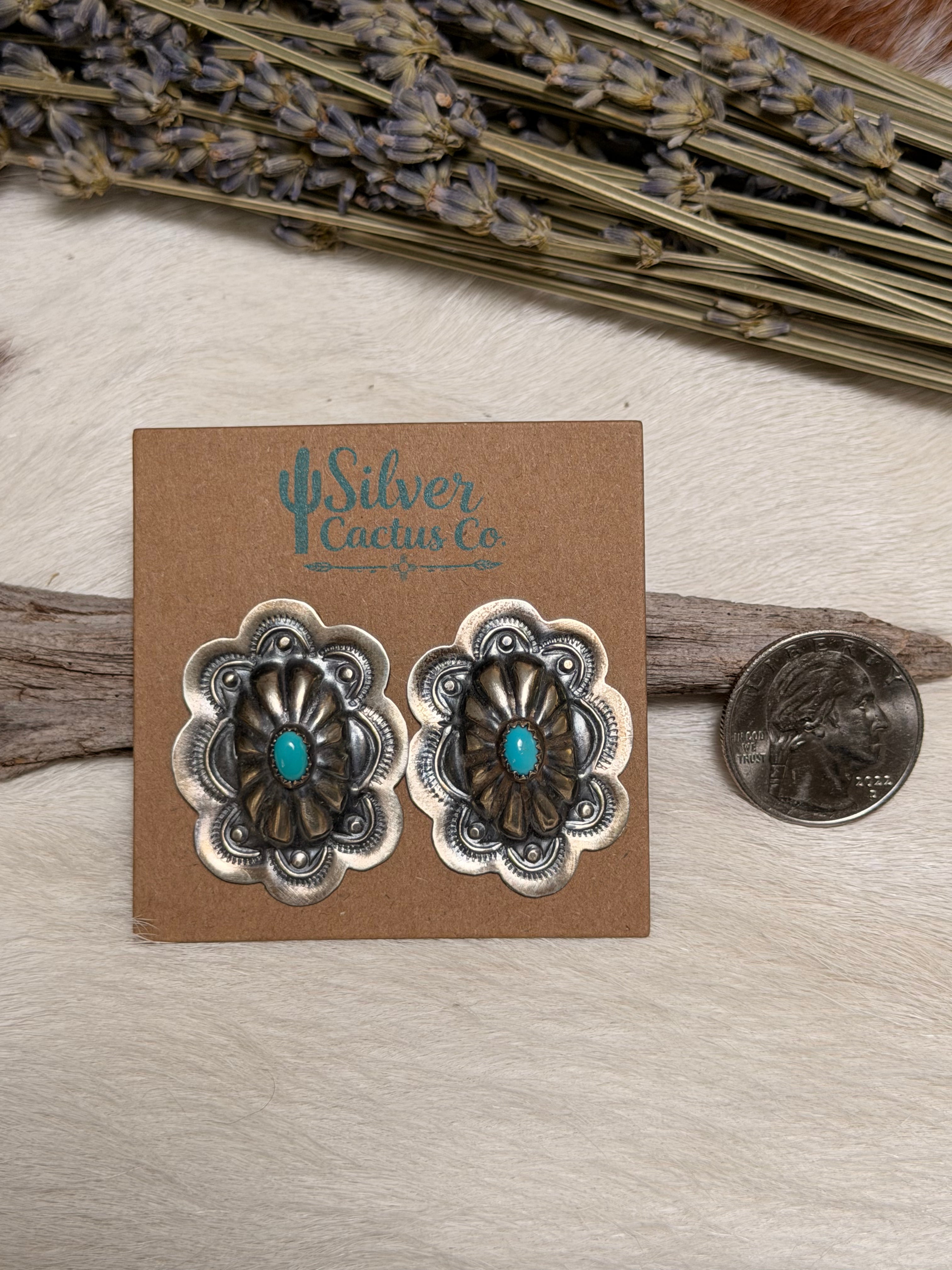 Lavina Benally Kingman Concho Earrings