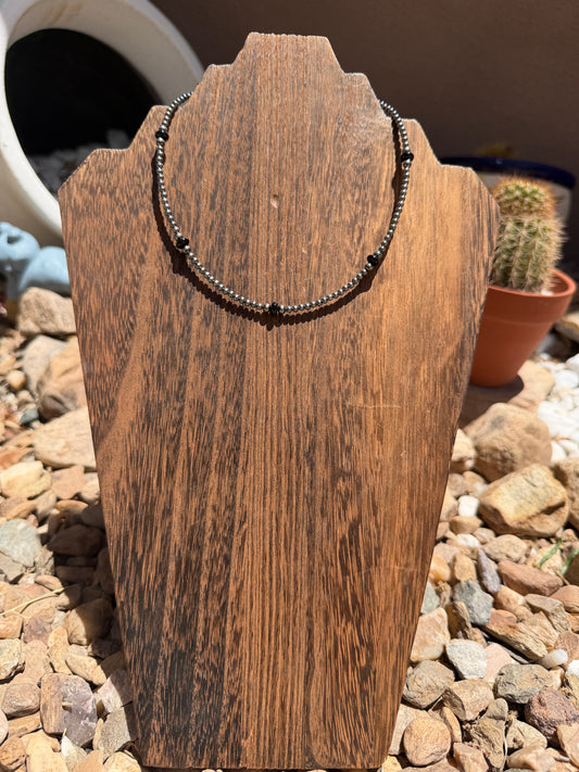 Black Onyx and Pearl Choker