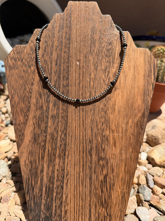 Black Onyx and Pearl Choker