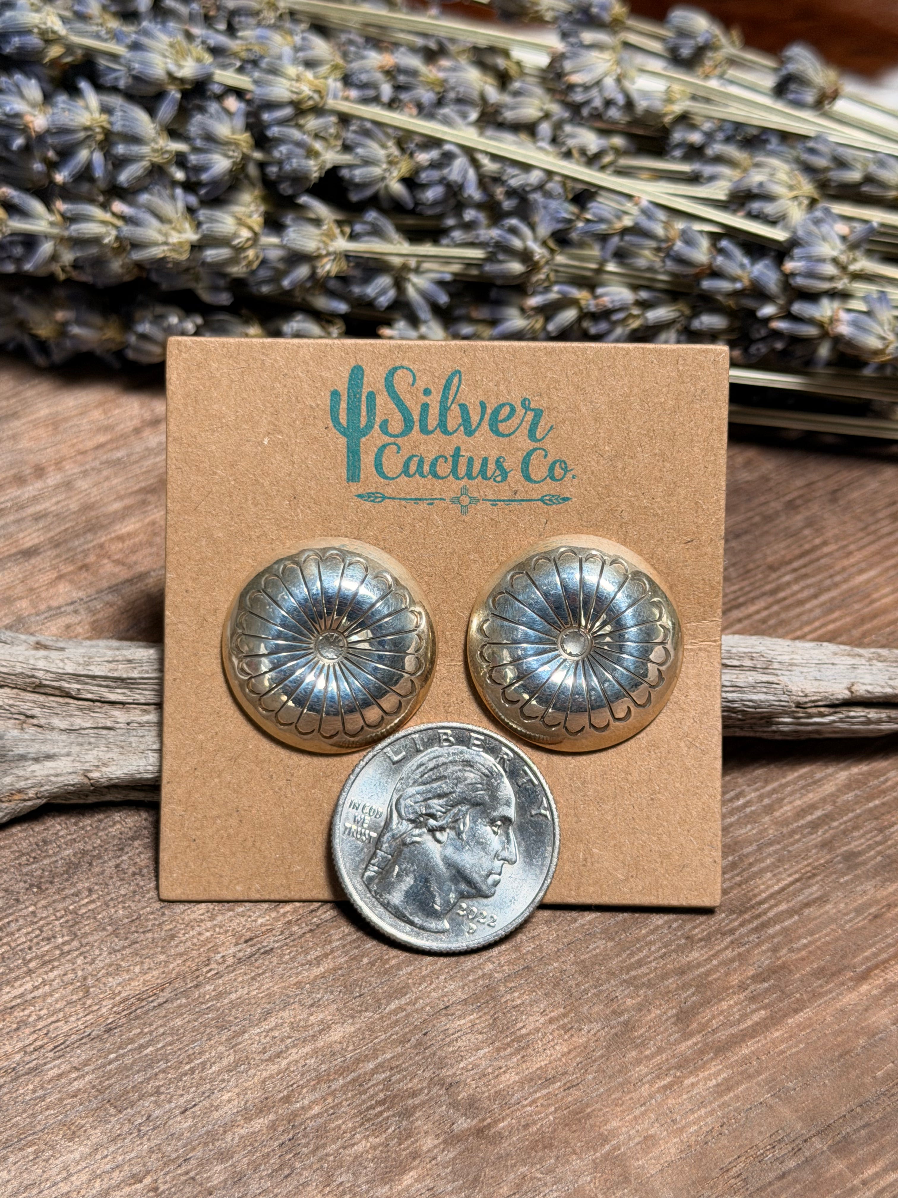 Marie Yazzie Silver Concho Studs