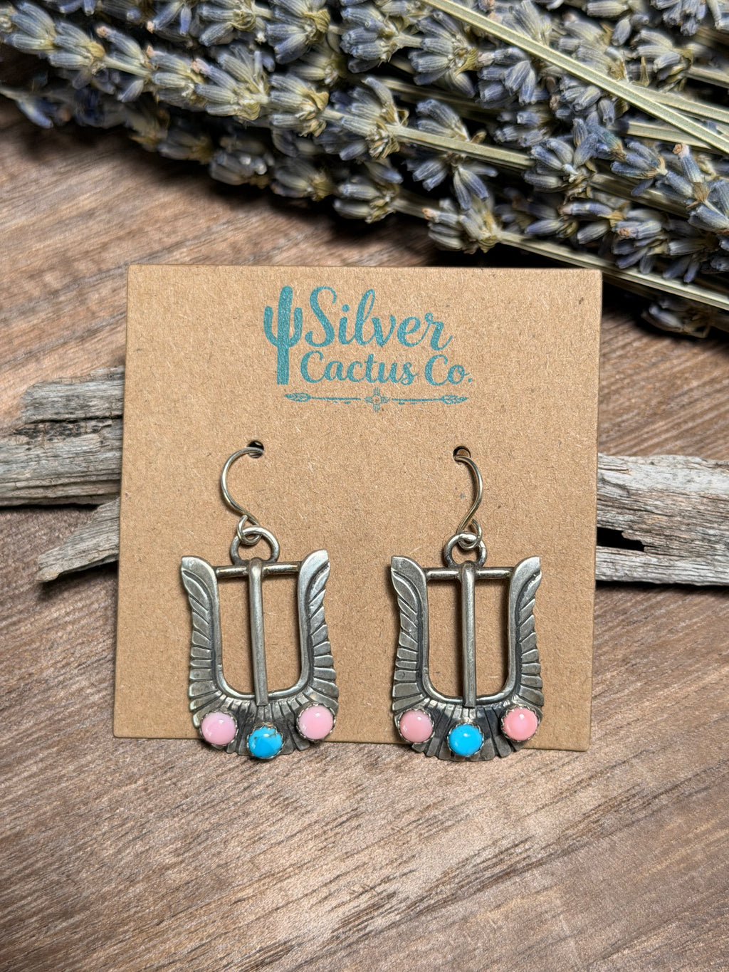 Belt Buckle Dangle Earrings