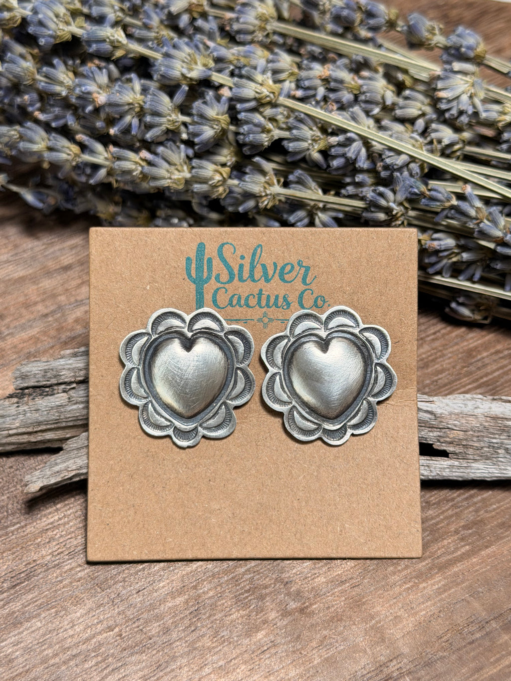 Alex Sanches Silver Heart Studs