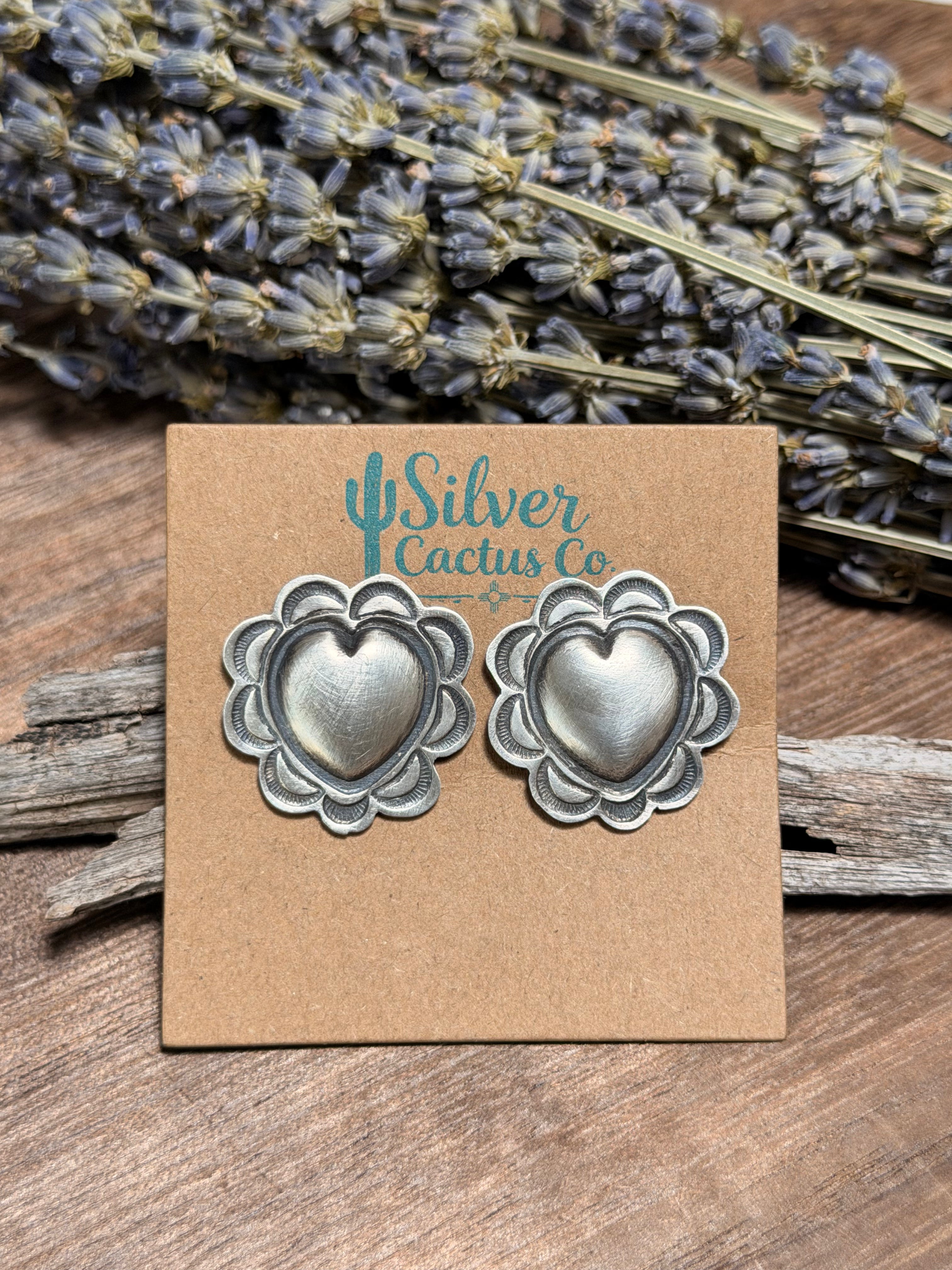 Alex Sanches Silver Heart Studs