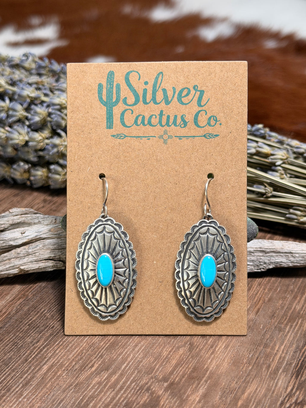 June Delgarito Sleeping Beauty Concho Earrings