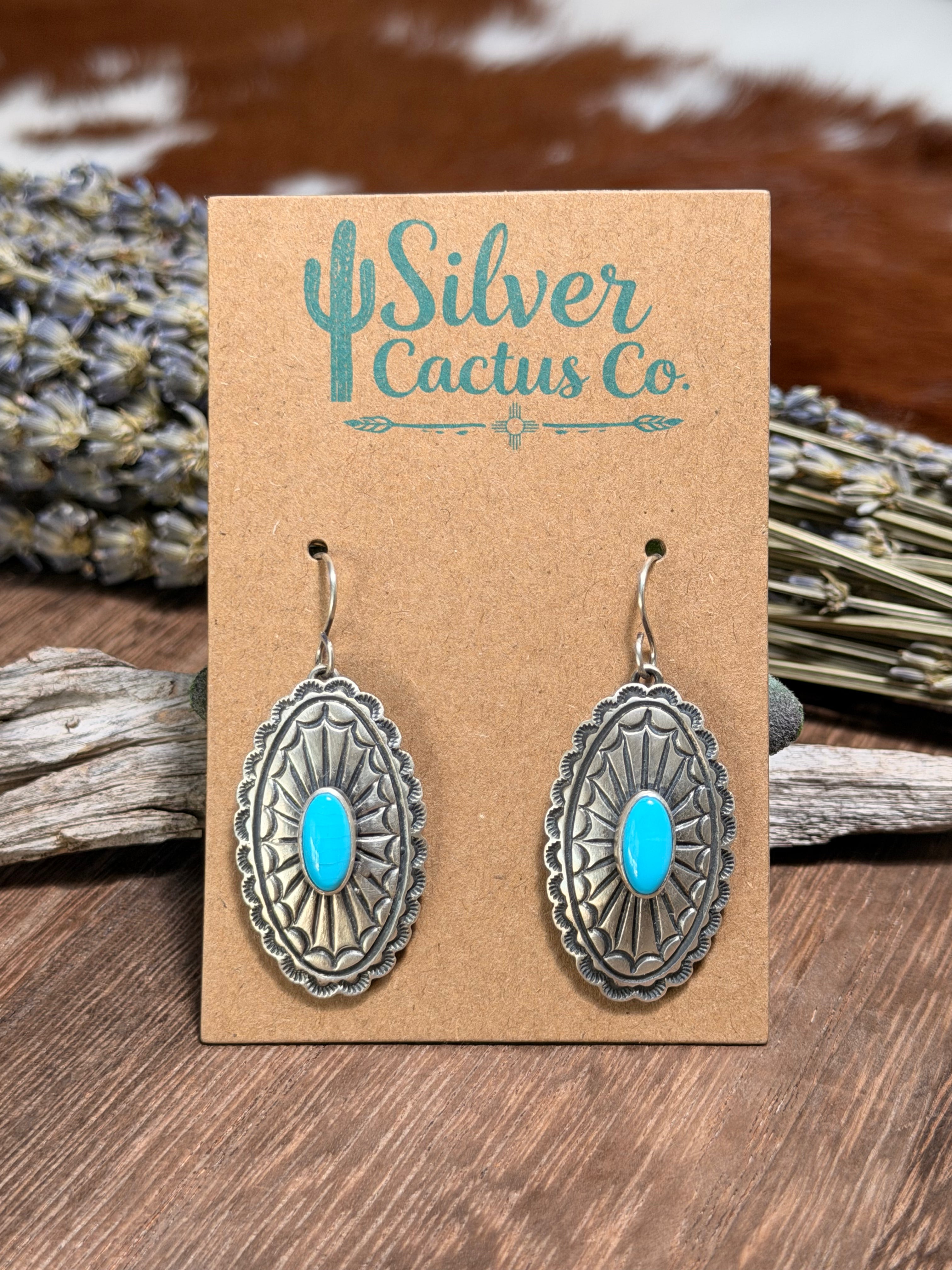 June Delgarito Sleeping Beauty Concho Earrings