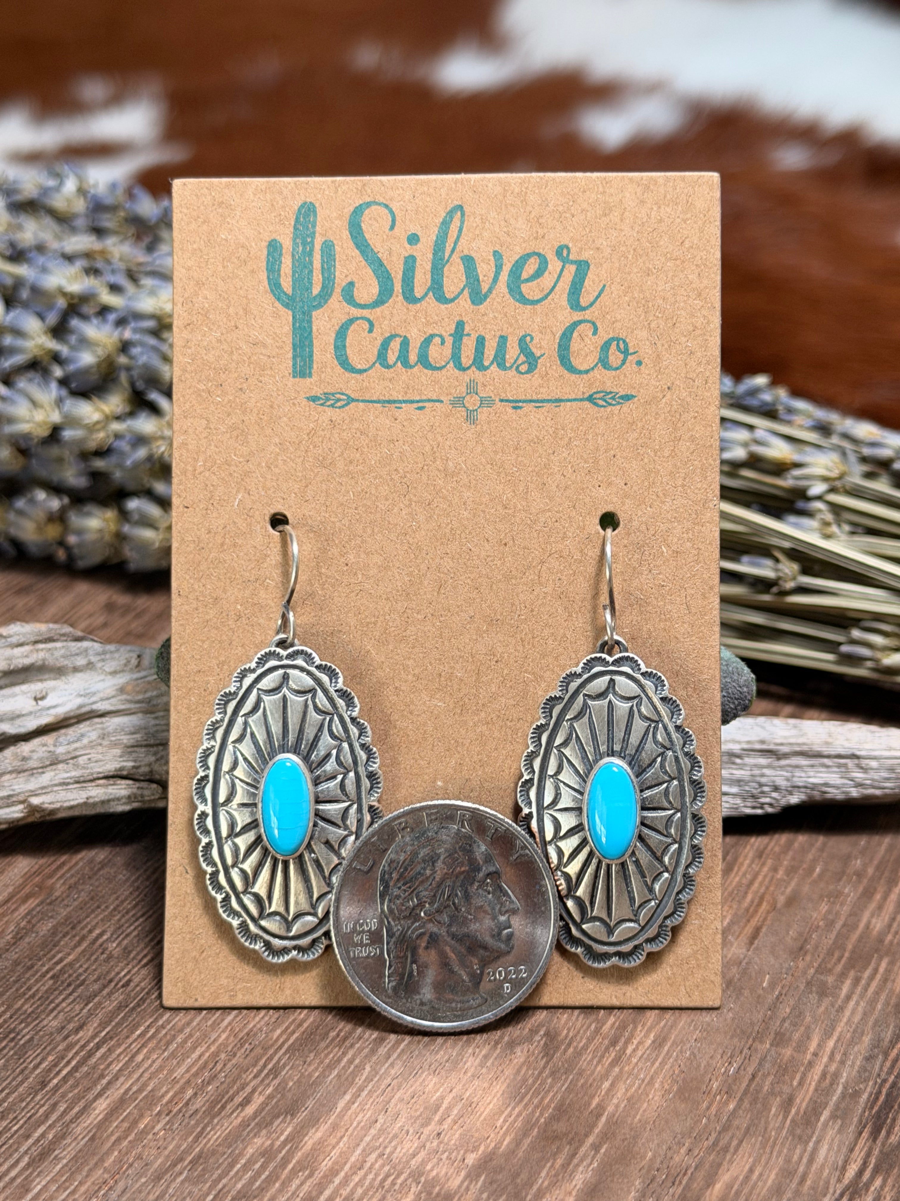 June Delgarito Sleeping Beauty Concho Earrings