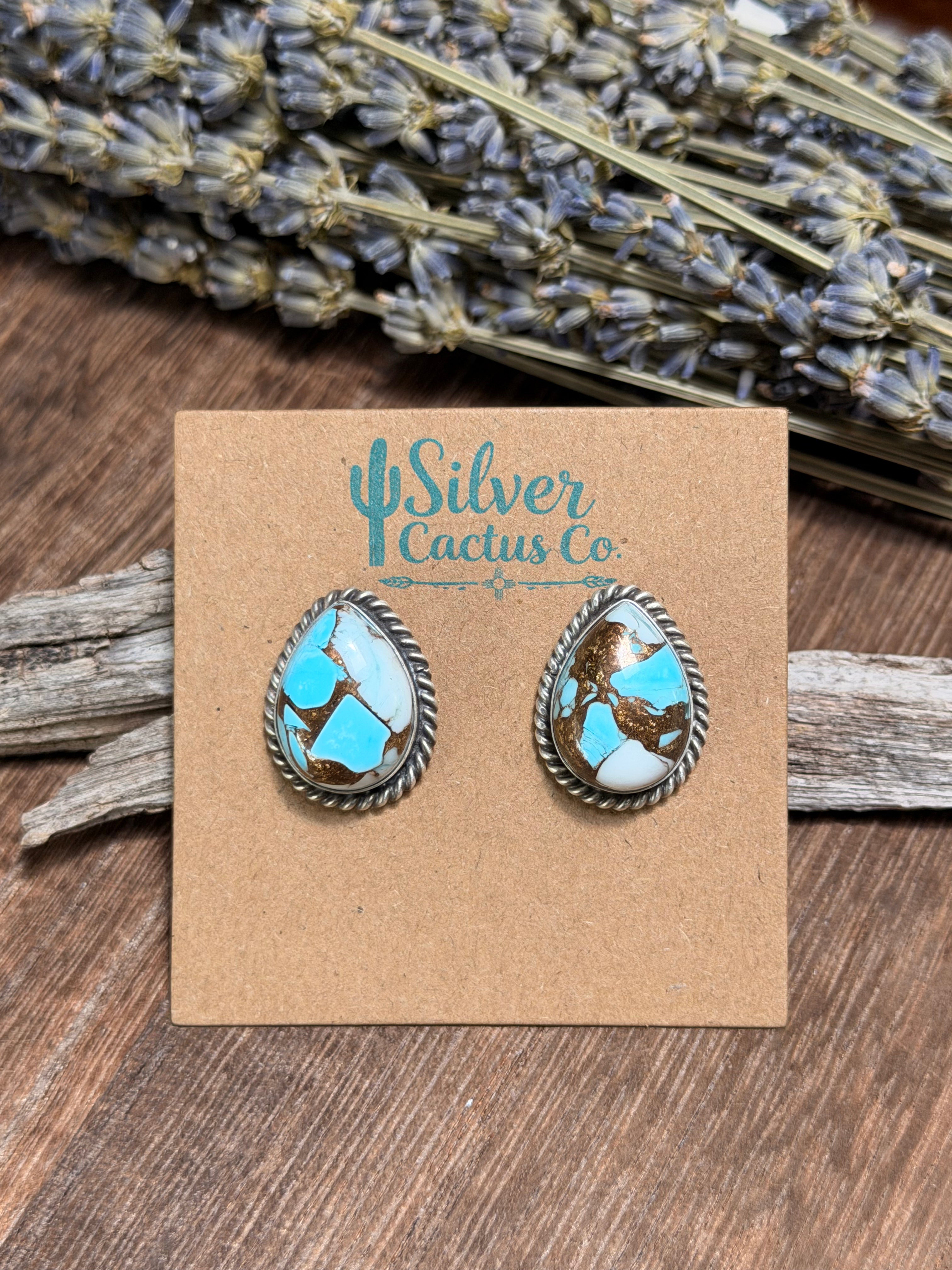 Bucky Belin Blue Cotton Candy Studs