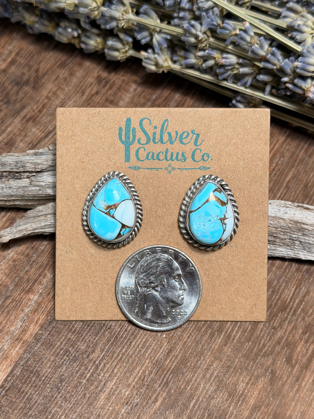 Bucky Belin Blue Cotton Candy Studs