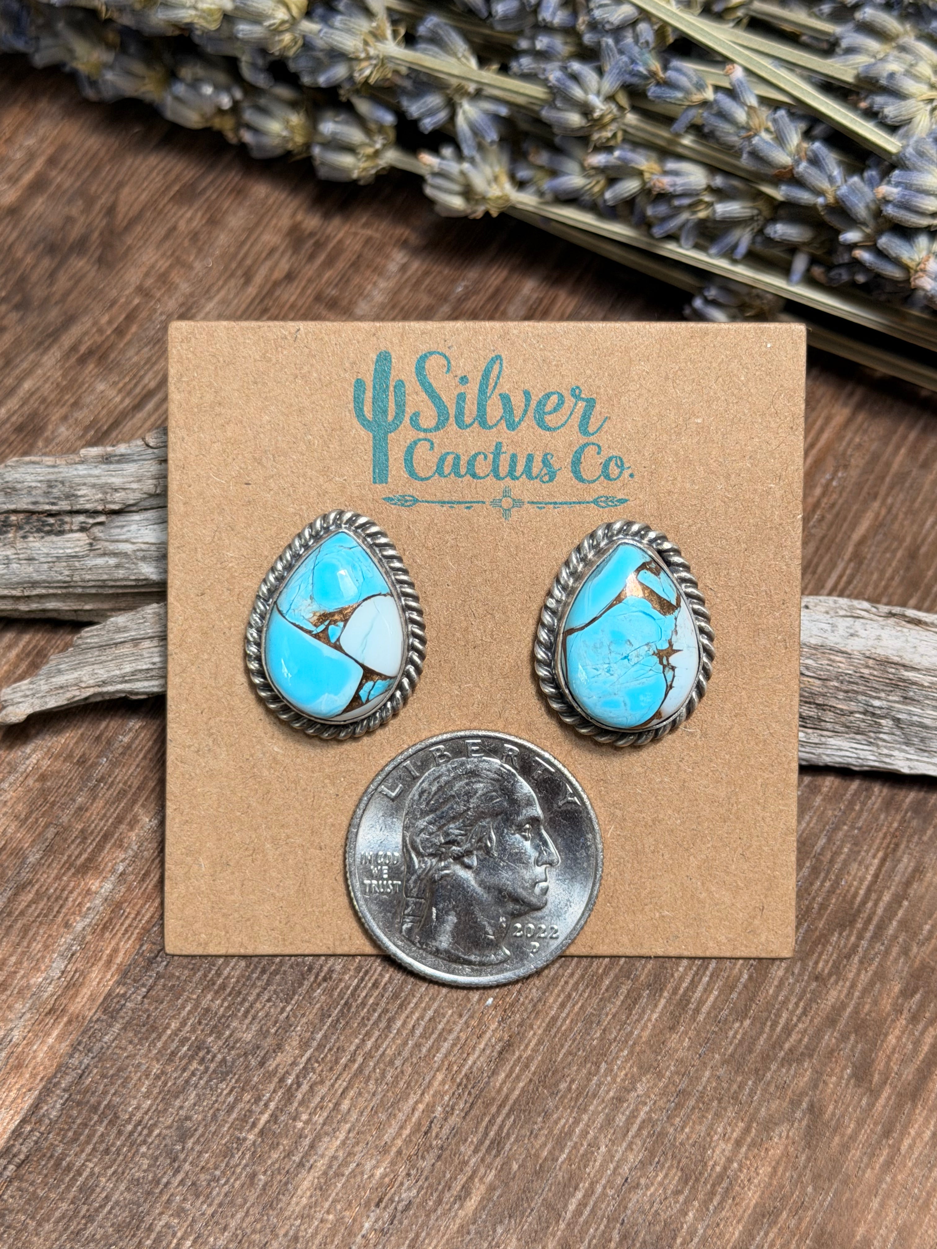 Bucky Belin Blue Cotton Candy Studs