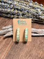 Zuni Turquoise Tile Hoop Earrings