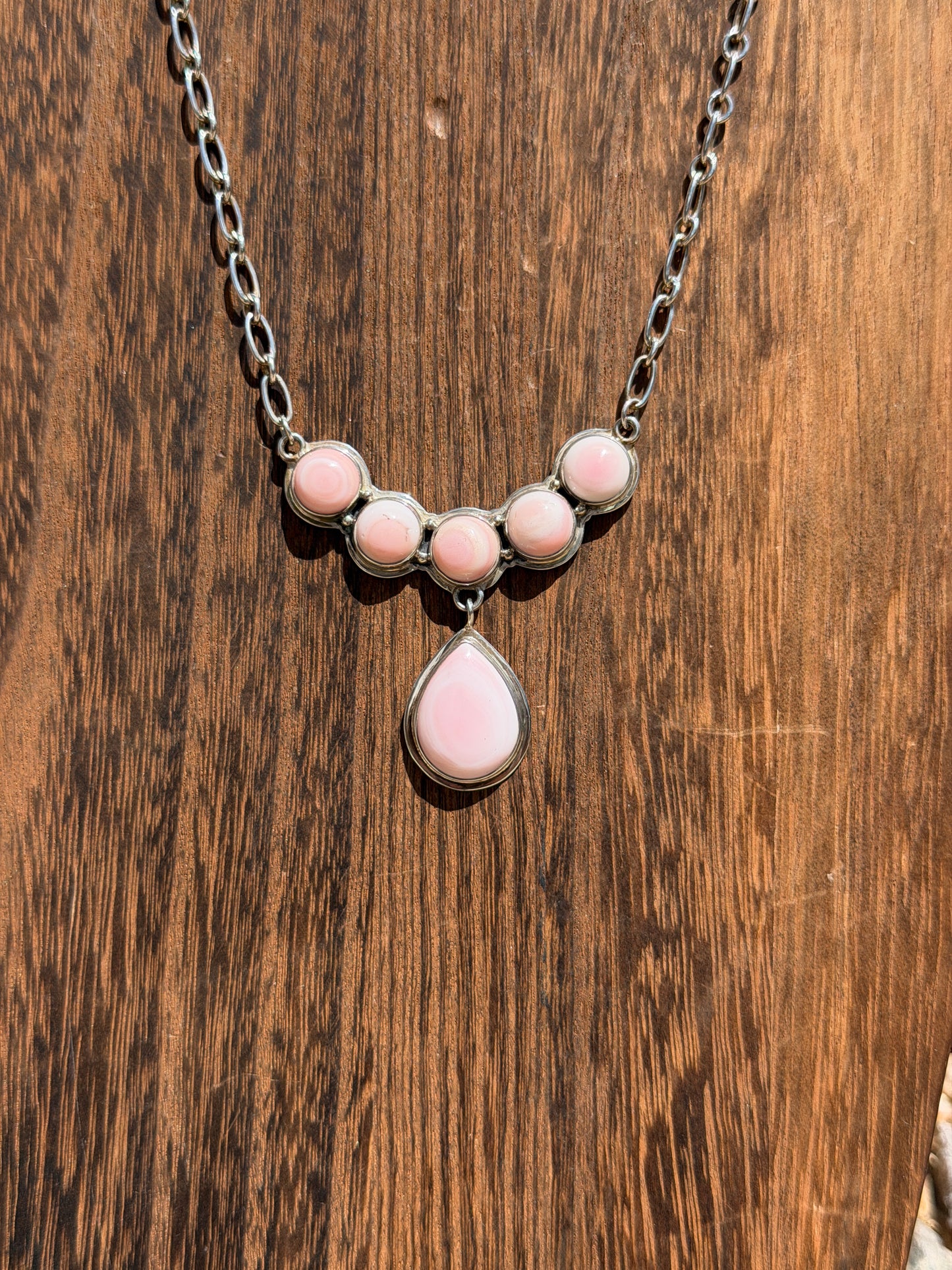Pink Conch Drop Necklace