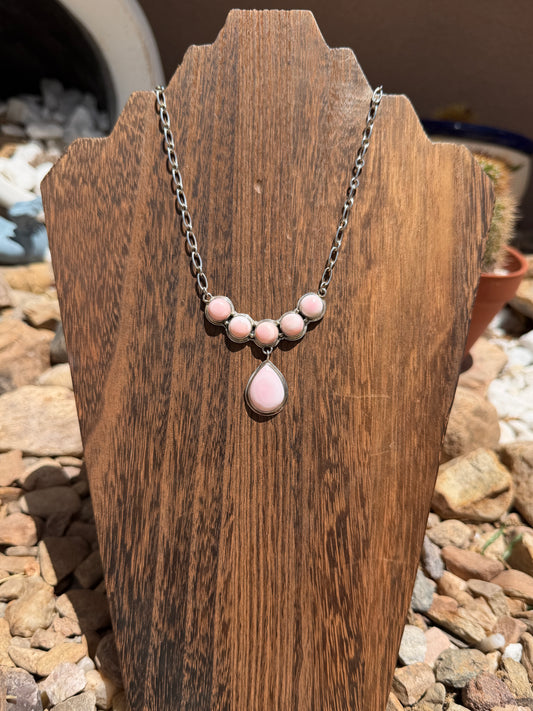 Pink Conch Drop Necklace