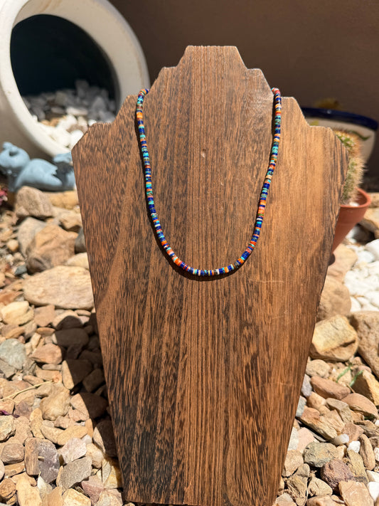 Compressed Blue Lapis Heishi Necklace