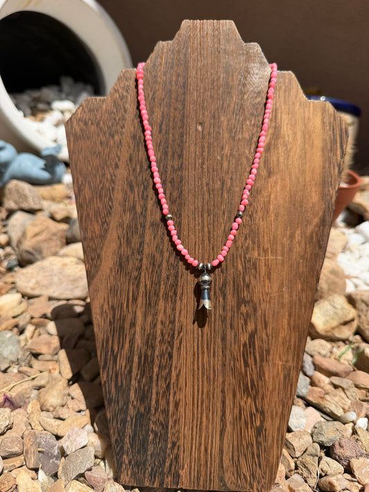 Pink Salmon Blossom Necklace