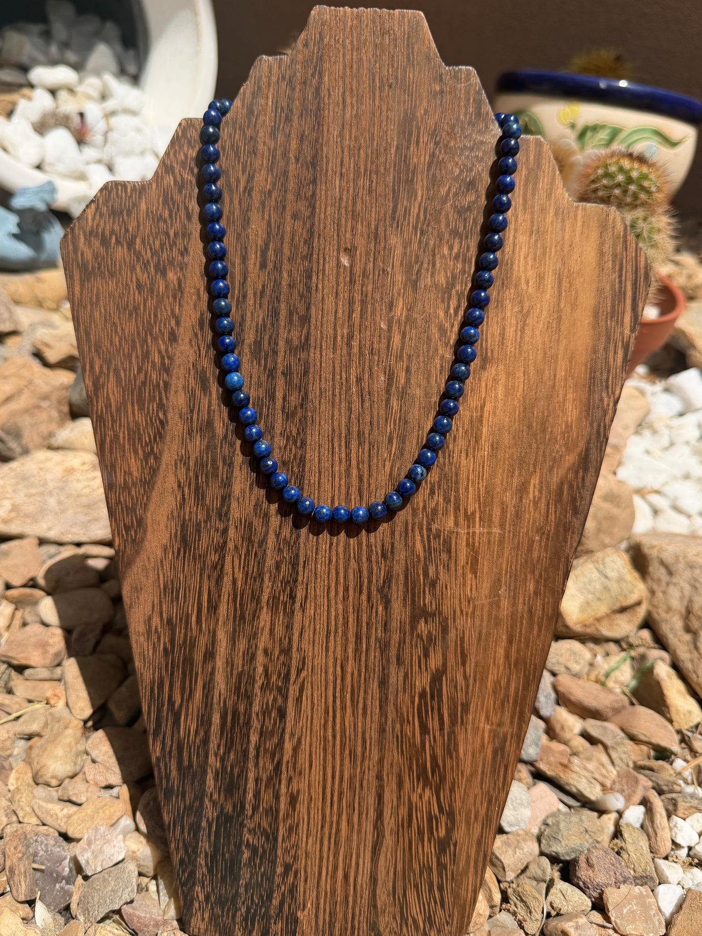Blue Lapis Beaded Necklace