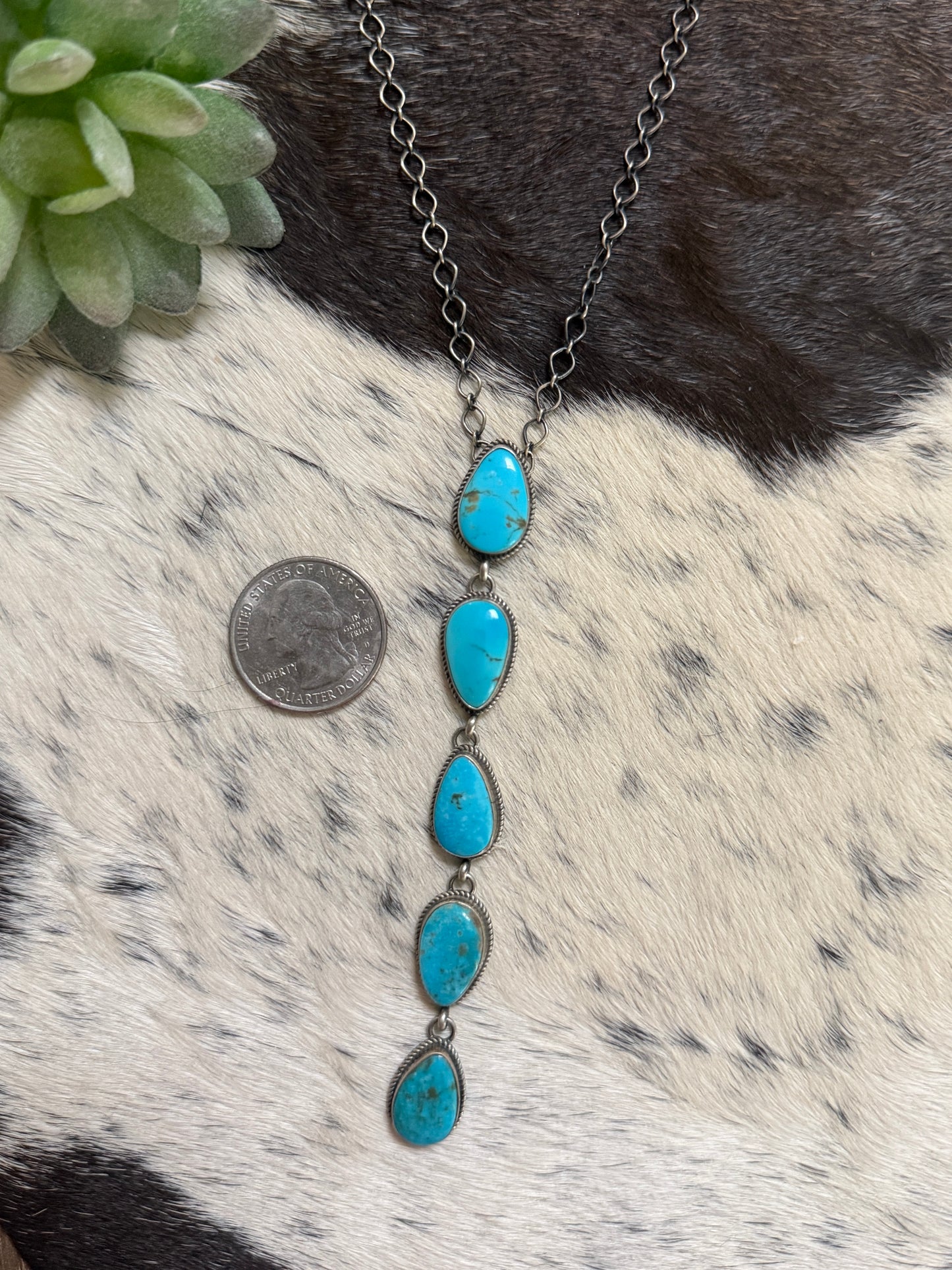 Native made Turquoise Lariat