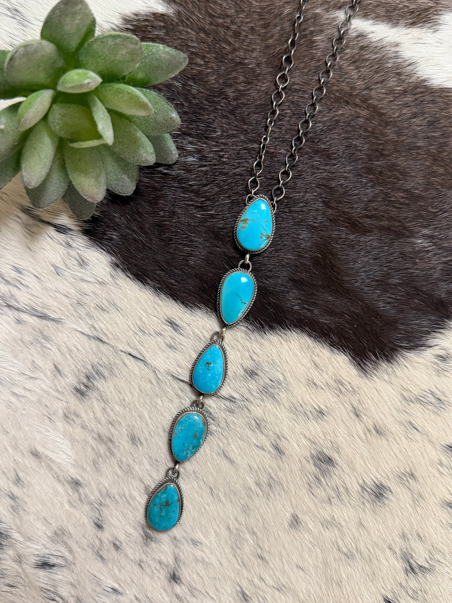 Native made Turquoise Lariat