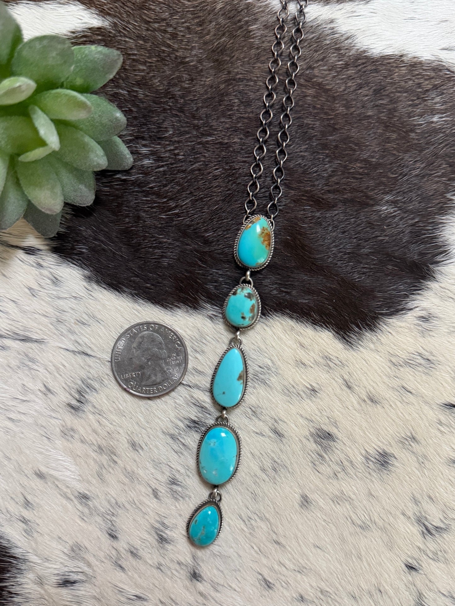 Native made Turquoise lariat
