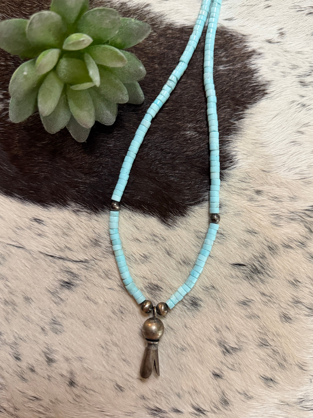 Dragonite Heishi & blossom necklace