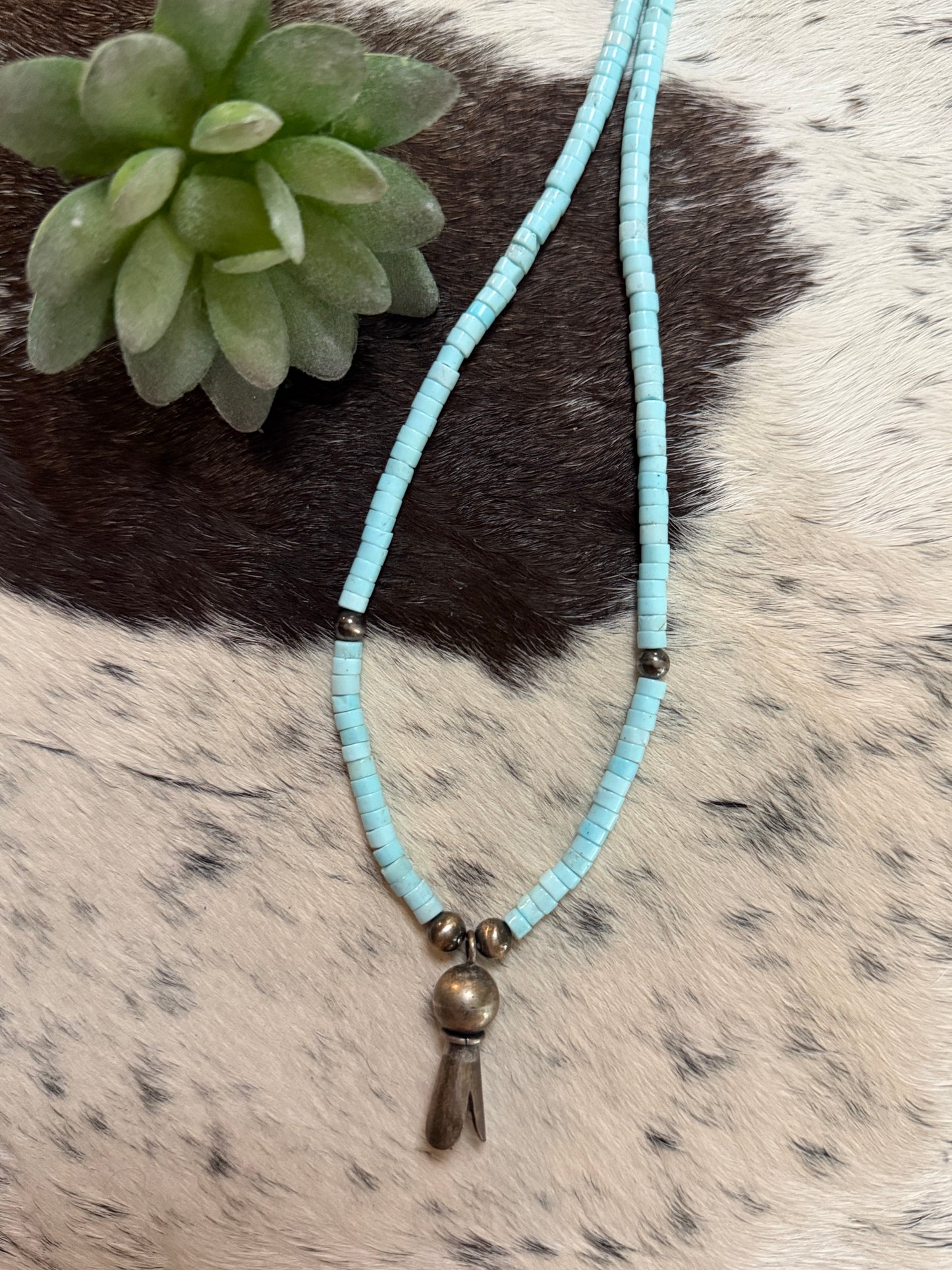 Dragonite Heishi & blossom necklace