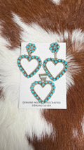 Native made Turquoise hearts set