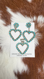 Native made Turquoise hearts set