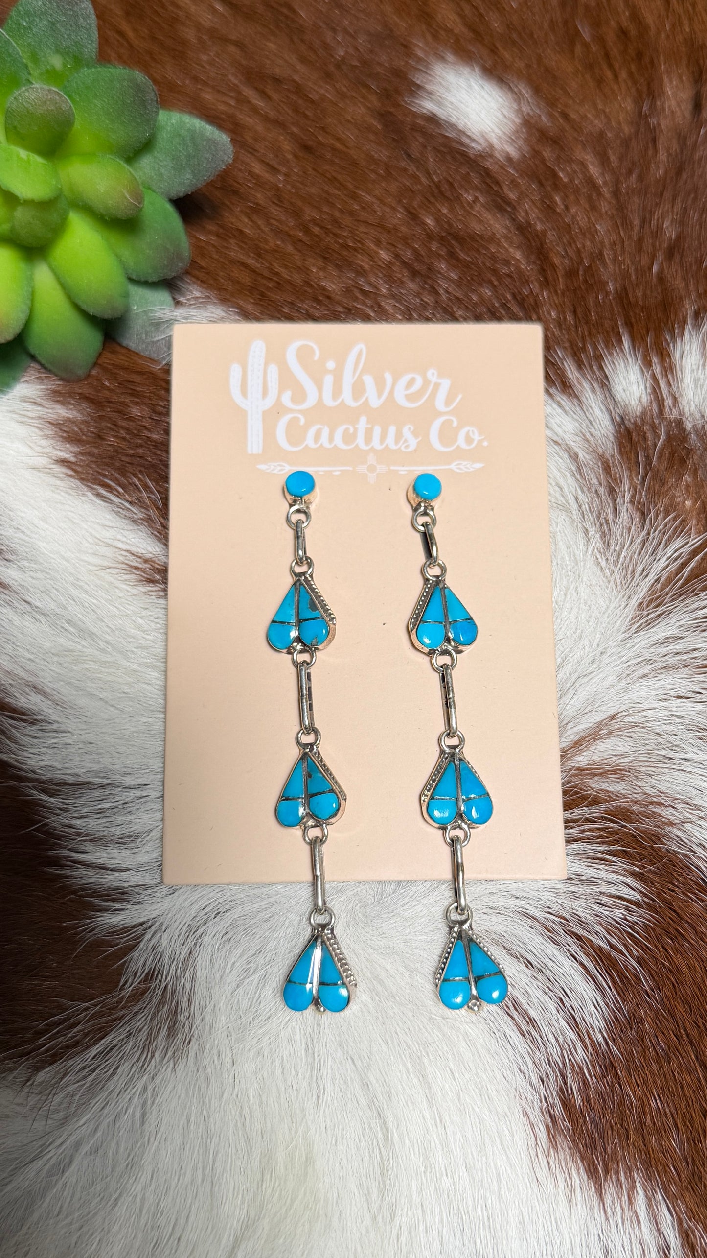 Zuni Turquoise Heart Dangles