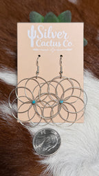 Native Made Silver Flower Earrings
