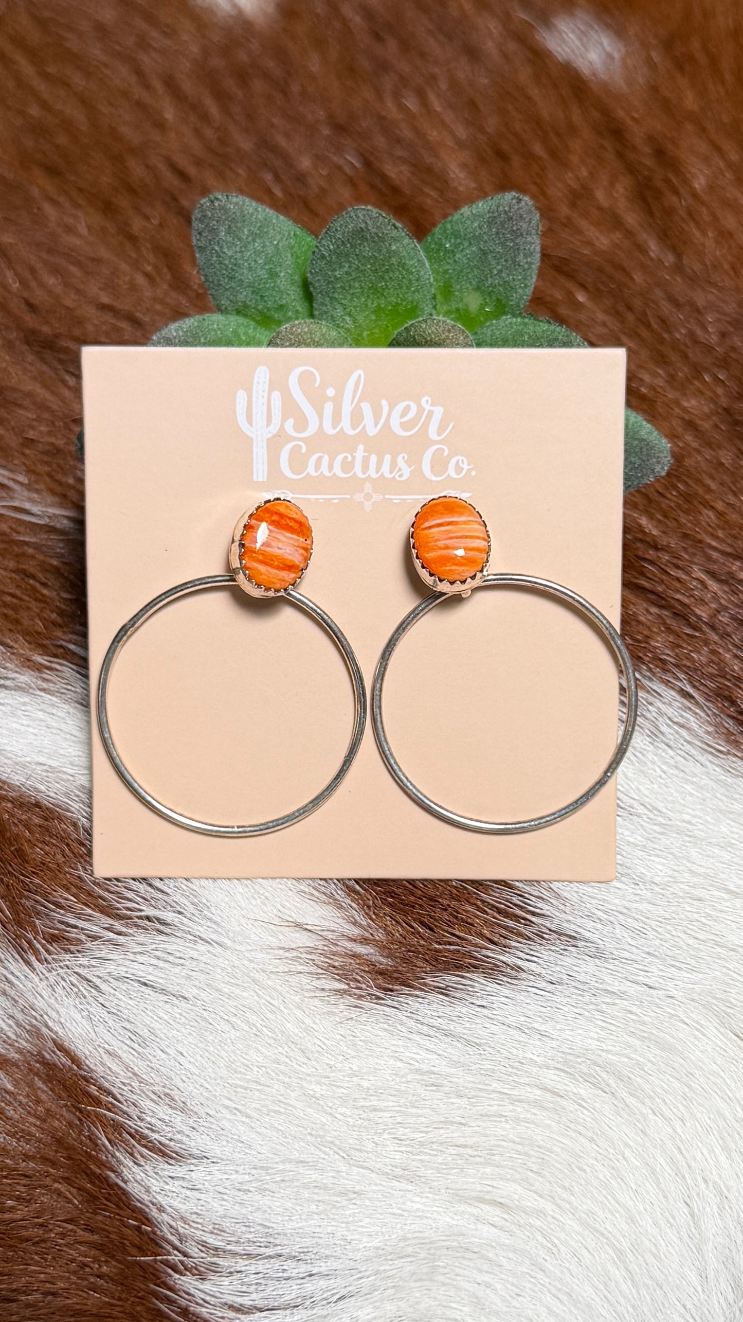 Orange Spiny Post Dangles
