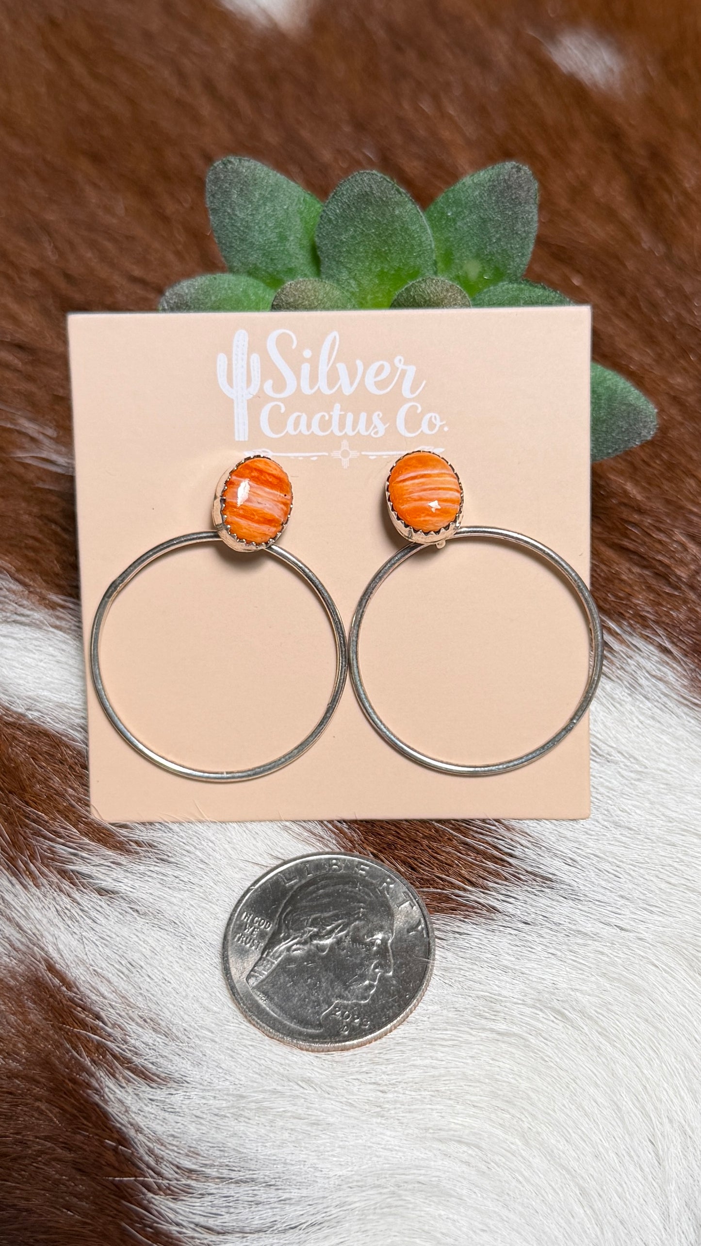 Orange Spiny Post Dangles