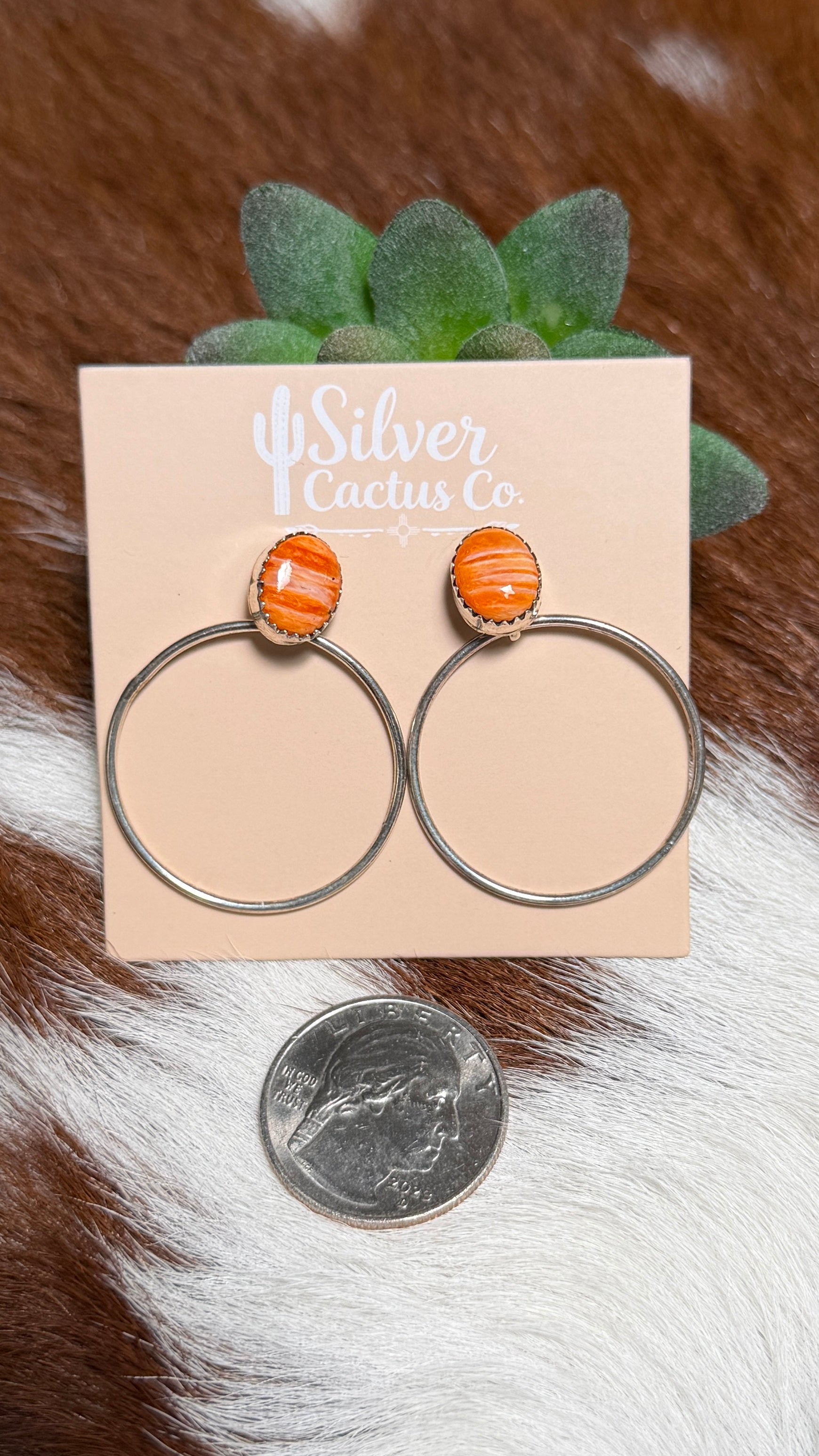 Orange Spiny Post Dangles