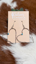 Zuni Silver Heart Earrings