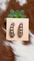 Pink Opal Hoop Earrings