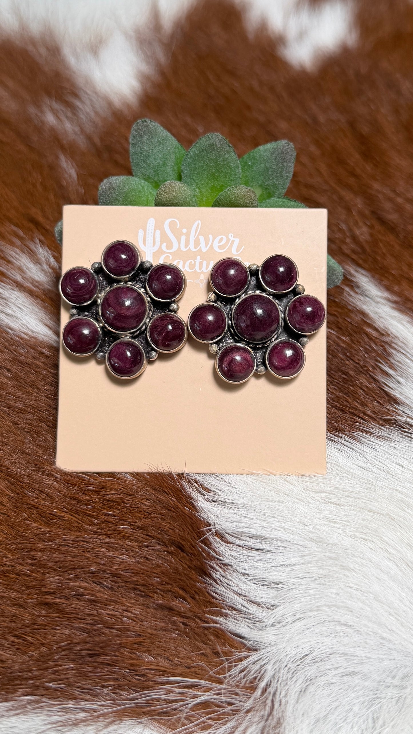 Purple Spiny Cluster Earrings