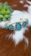 Native made Turquoise clusters cuff