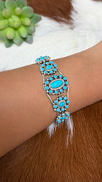 Native made Turquoise clusters cuff