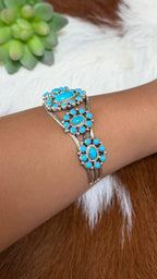 Native made Turquoise clusters cuff