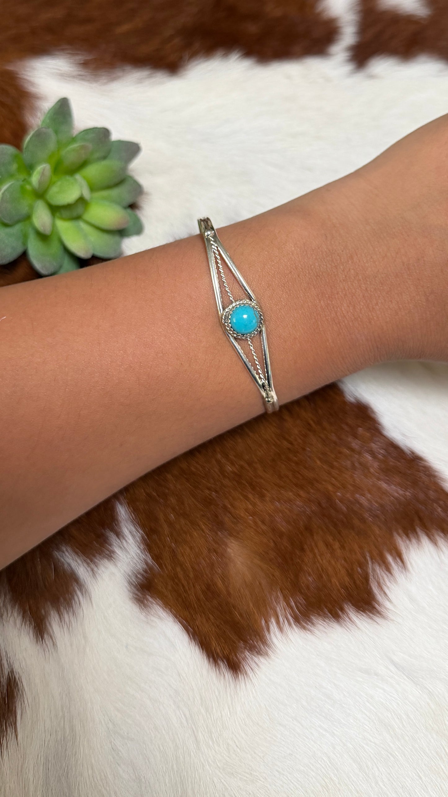 Esther White Turquoise cuff