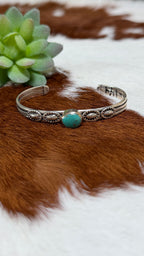 Native made turquoise stacker cuff