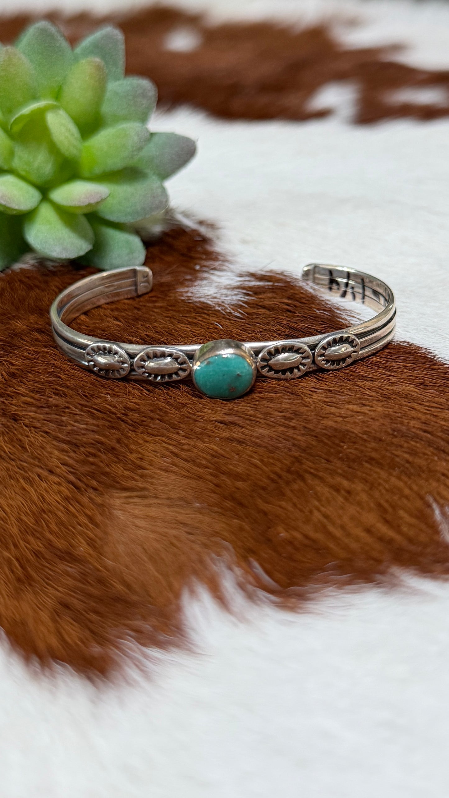 Native made turquoise stacker cuff