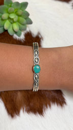 Native made turquoise stacker cuff